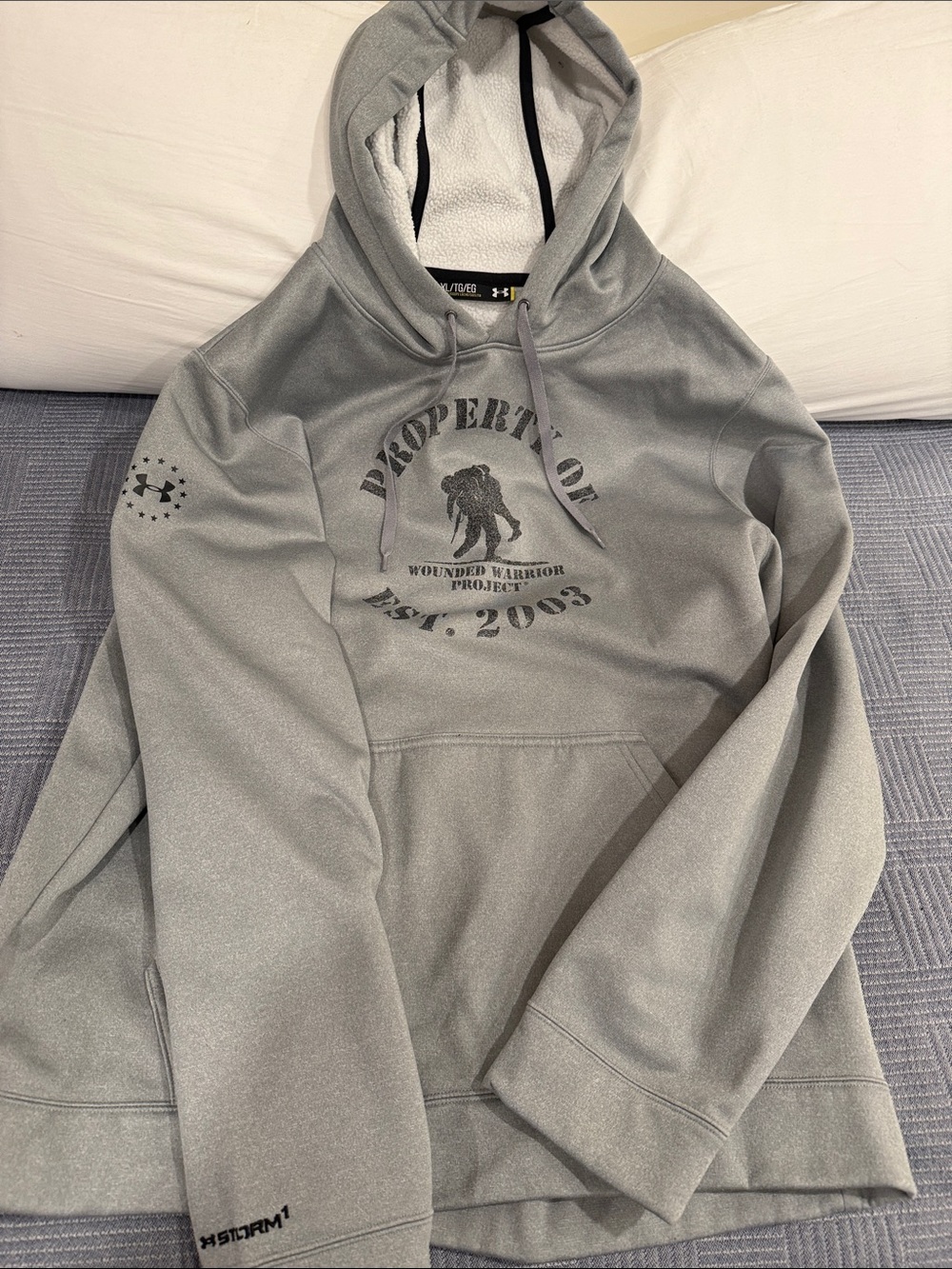 Under Armour Gray Wounded Warrior Project Crewneck Hoodie